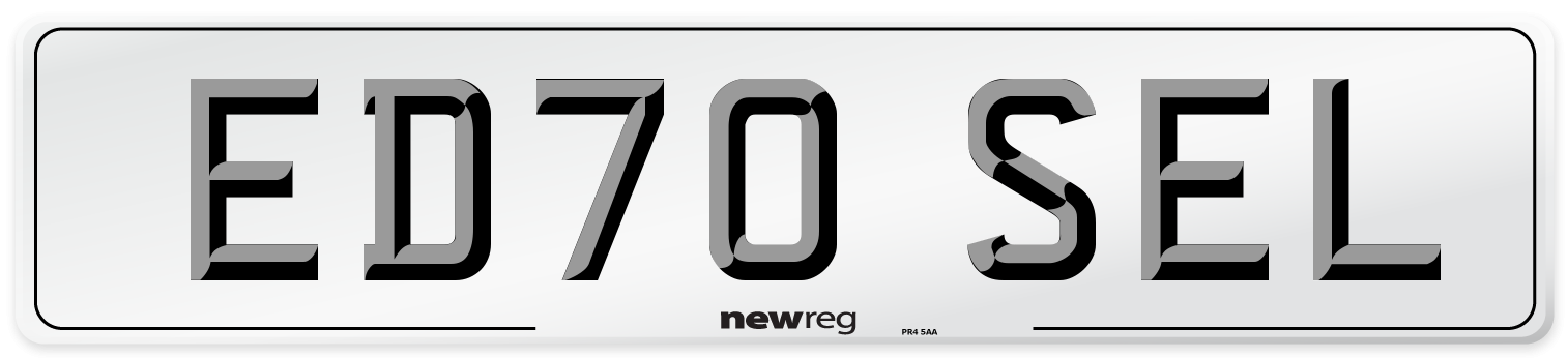 ED70 SEL Number Plate from New Reg